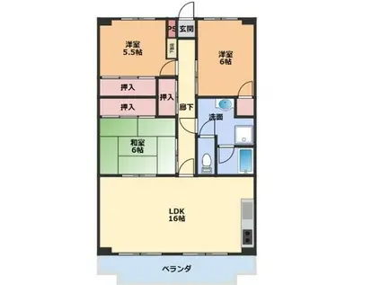 OS・SKYフレックス藤が丘(3LDK/4階)の間取り写真