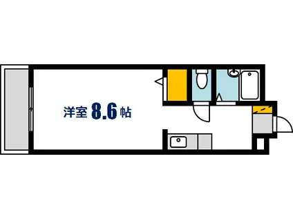 パティオ東荒神(1K/3階)の間取り写真