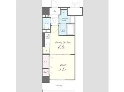 セレブレイト葵(1DK/7階)の間取り写真