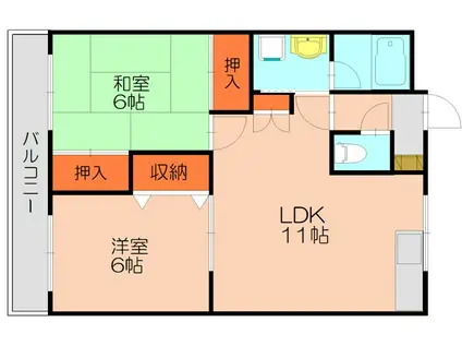 PRONITYハイム(2LDK/1階)の間取り写真