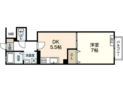 高橋ビル(1DK/2階)の間取り写真