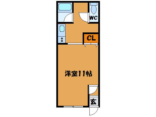 プロバンス(1K/2階)の間取り写真