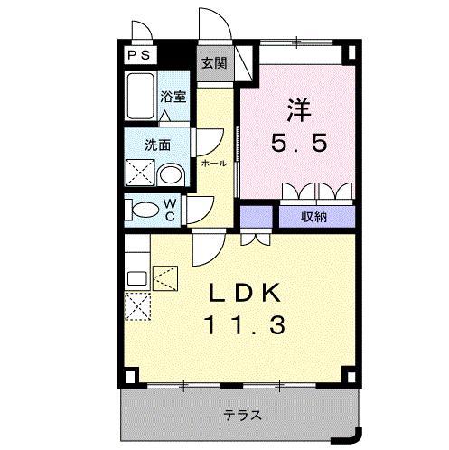 エクレセンス(1LDK/1階)の間取り写真