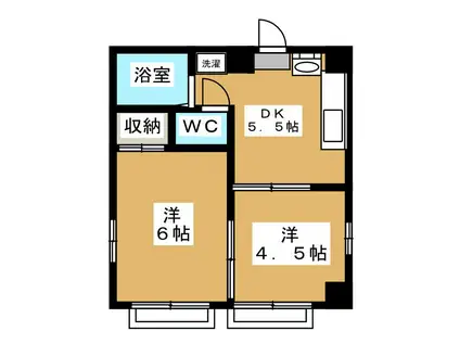 サンシャレイ下井草(2DK/1階)の間取り写真