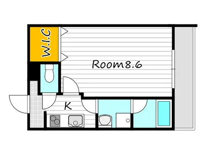 BASE学南町(1K/1階)の間取り写真