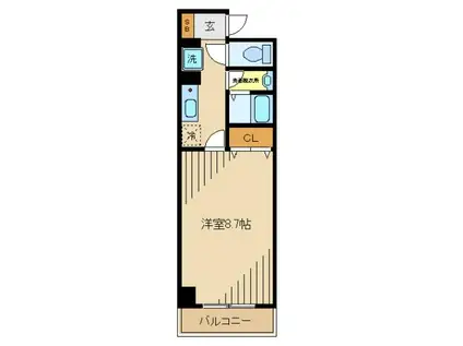 ル・パレ・F(1K/1階)の間取り写真