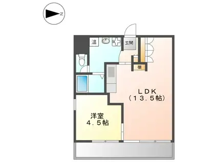 ノイエ・シュトラッセ山木田ビル(1LDK/3階)の間取り写真