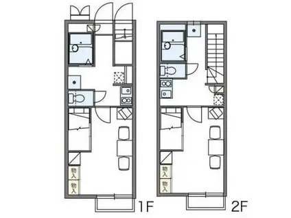 レオパレスCALM戸倉II(1K/1階)の間取り写真