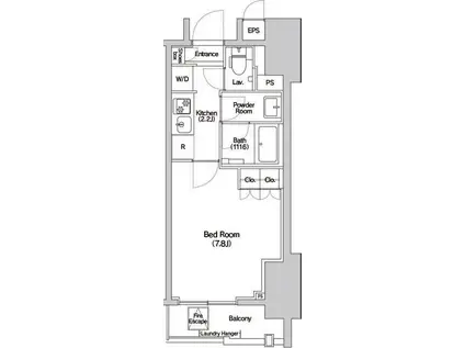 ハルーワ芝公園(1K/15階)の間取り写真