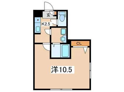 イーストヒルズII(1K/1階)の間取り写真