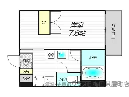 ボヌール・エイワ(ワンルーム/3階)の間取り写真