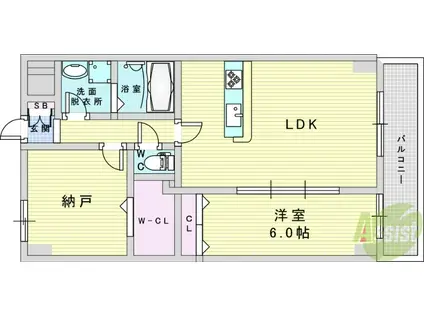 GROOVE豊中レジデンス(1LDK/1階)の間取り写真