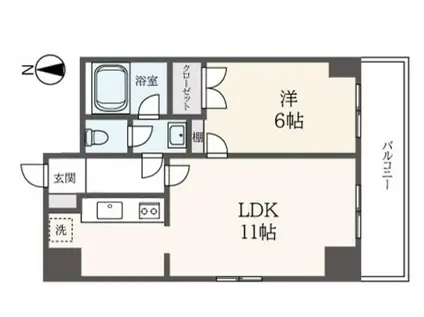 アセントマウンテン容湖(1LDK/4階)の間取り写真