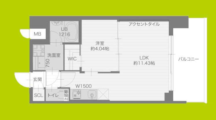 プレジオ城東(1LDK/3階)の間取り写真