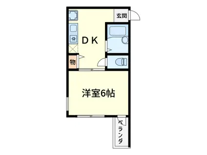 グレース城北(1DK/1階)の間取り写真