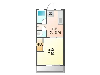 アトラスハイツ(1K/2階)の間取り写真