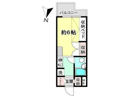 ベルトピア日吉Ⅱ(ワンルーム/1階)の間取り写真