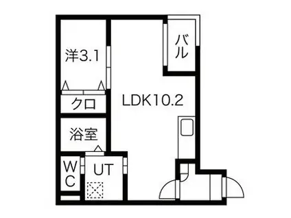 WARREN NAKASHIOTAV(1LDK/3階)の間取り写真