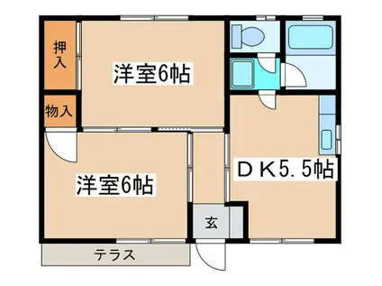 グリーン戸崎(2DK/1階)の間取り写真
