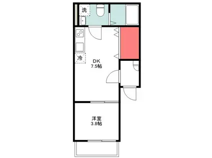 GOODFELLAS草加(1DK/3階)の間取り写真