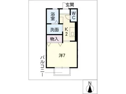 プリシェール室賀A棟(1K/2階)の間取り写真