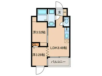 THE GRANDWIN(2LDK/3階)の間取り写真
