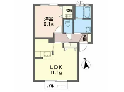 ラシェール(1LDK/1階)の間取り写真