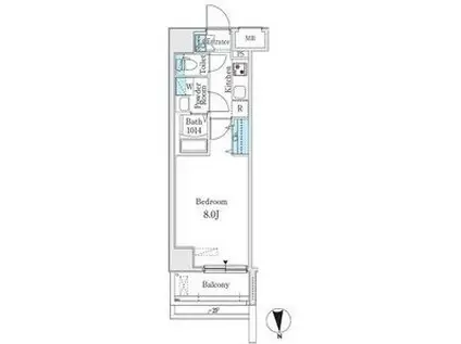 プレイズシード名駅北(1K/9階)の間取り写真