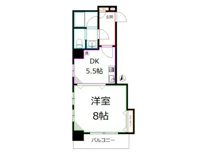 メゾンポメル小川(1K/2階)の間取り写真