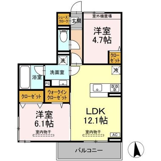 GARDEN蔵(2LDK/2階)の間取り写真