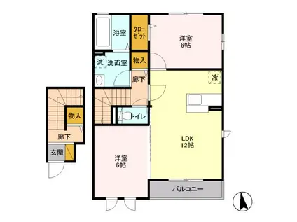 アレイズVIII(2LDK/2階)の間取り写真