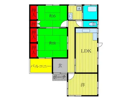 めぞんトキ(3LDK/1階)の間取り写真