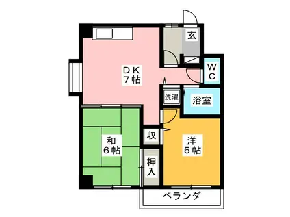 入間屋ビル(2DK/2階)の間取り写真