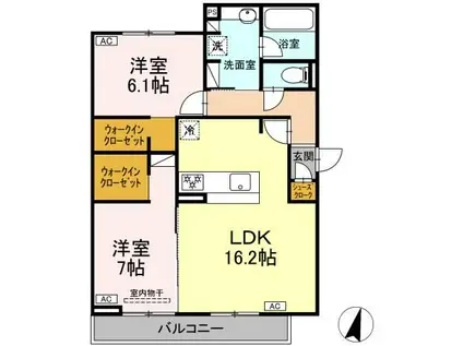 サン グレイス(2LDK/2階)の間取り写真