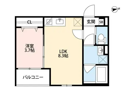 DOLCE VITA 池田(1LDK/1階)の間取り写真