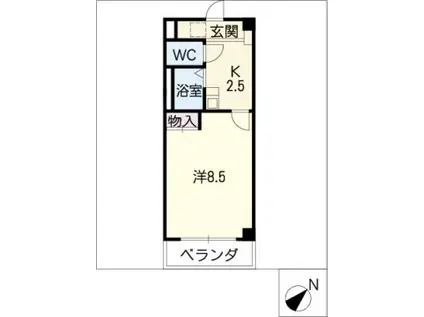 フォーブル川名(1K/3階)の間取り写真