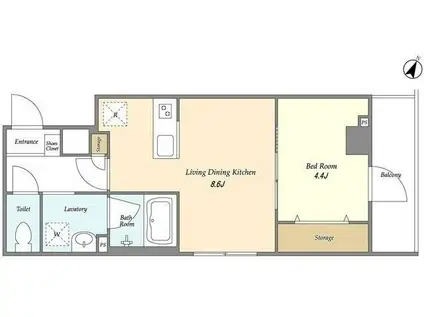 LOC′S赤羽志茂(1LDK/2階)の間取り写真