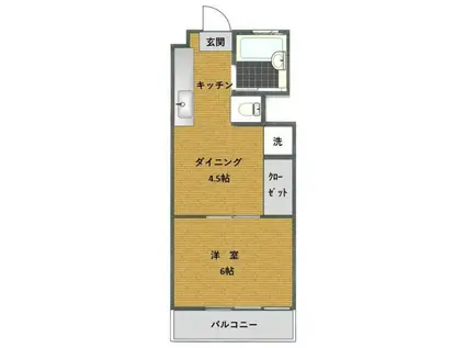 ニュー高円寺マンション(1DK/6階)の間取り写真