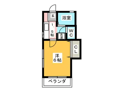 ハイツポートウィンドC(1K/2階)の間取り写真