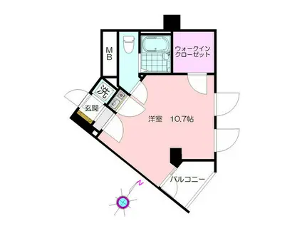 ビルディング(ワンルーム/3階)の間取り写真