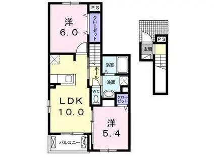 サン・ルミエールC(2LDK/2階)の間取り写真