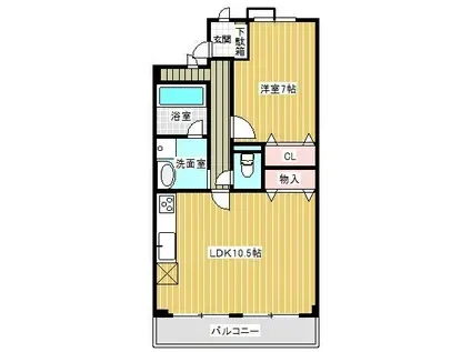 プリメゾン豊中(1LDK/4階)の間取り写真