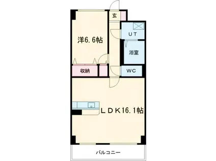 S-FORT宇都宮南大通(1LDK/4階)の間取り写真