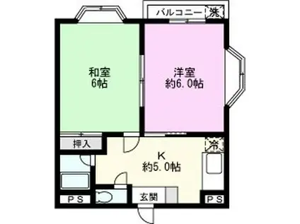ライフステージ新柏(2K/1階)の間取り写真