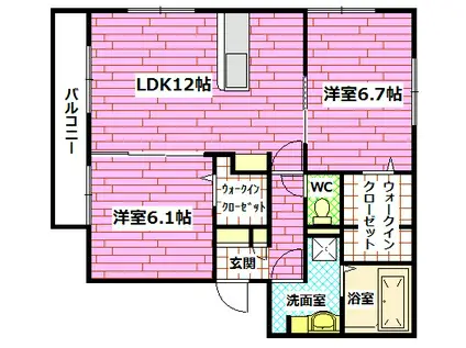 シリウス(2LDK/2階)の間取り写真
