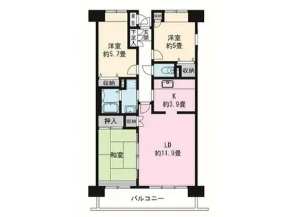 シーリン東伏見(3LDK/8階)の間取り写真