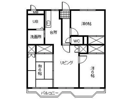 ブライトネス天神Ⅰ(3LDK/1階)の間取り写真