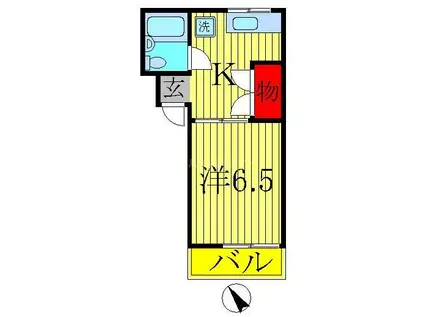 ハイツサカエ(1K/2階)の間取り写真
