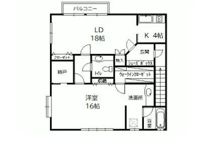 ラフィネ金の町(1LDK/2階)の間取り写真