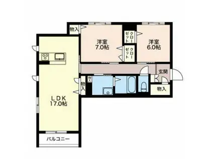 MASTTOWN GRANTAGE(2LDK/1階)の間取り写真